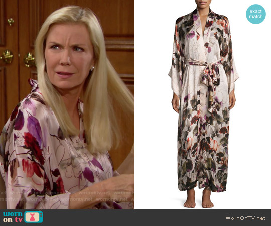 Christine Designs Botanica Robe worn by Brooke Logan (Katherine Kelly Lang) on The Bold and the Beautiful