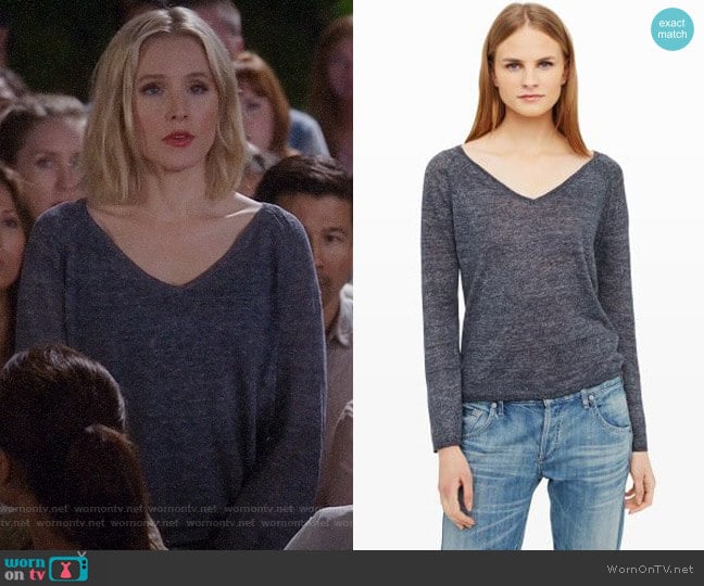 Club Monaco Hartford Mouline Sweater worn by Eleanor Shellstrop (Kristen Bell) on The Good Place