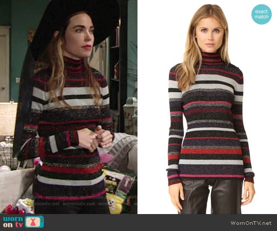 Diane von Furstenberg Leela Sweater worn by Victoria Newman (Amelia Heinle) on The Young and the Restless