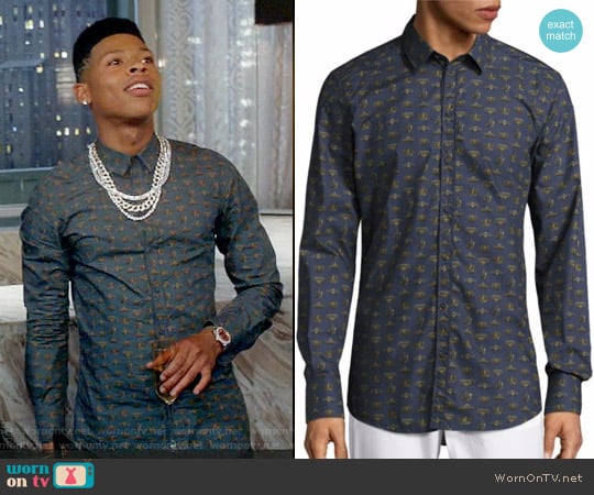 Dolce & Gabbana Crown-Print Cotton Sportshirt worn by Hakeem Lyon (Bryshere Y. Gray) on Empire