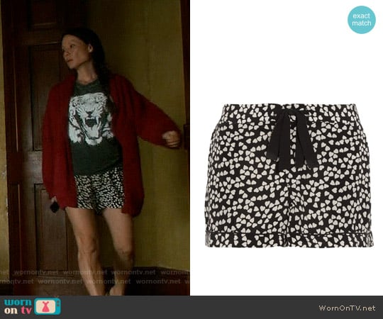 Equipment Lilian Print Pajama Shorts worn by Joan Watson (Lucy Liu) on Elementary