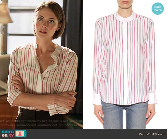 Frame Le Classic silk shirt worn by Thea Queen (Willa Holland) on Arrow