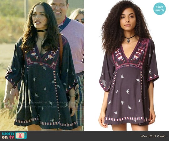 Free People Embroidered Tulum Mini Dress worn by Erica Dundee (Cleopatra Coleman) on Last Man On Earth