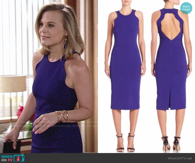 Giorgio Armani Cutout Sheath Dress worn by Phyllis Newman (Gina Tognoni) on The Young and the Restless