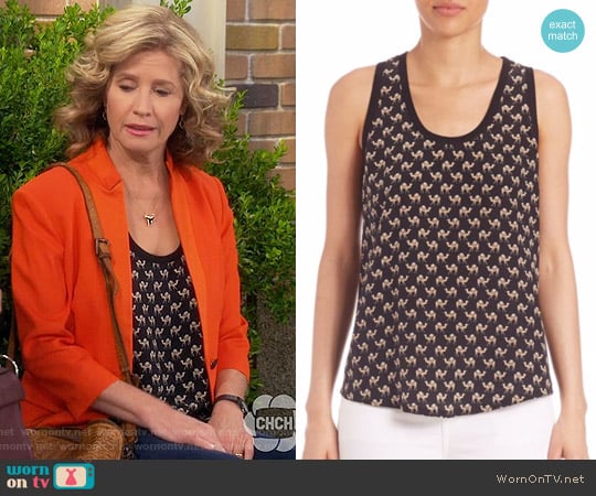 Joie Alicia Camel Print Tank worn by Vanessa Baxter (Nancy Travis) on Last Man Standing