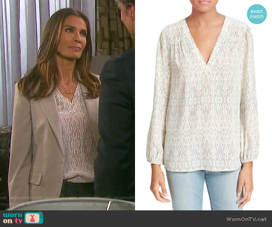 WornOnTV: Hope’s white diamond print blouse on Days of our Lives ...