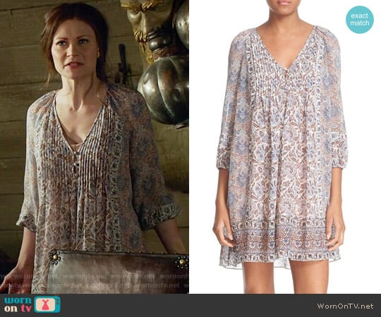 Joie Foxley Floral Silk Peasant Dress worn by Belle (Emilie de Ravin) on Once Upon A Time