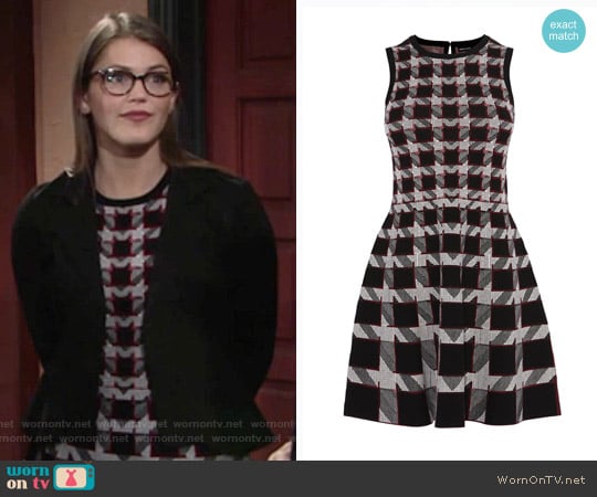 Karen Millen Graphic Houndstooth Dress worn by Natalie Soderberg (Mara McCaffray) on The Young and the Restless