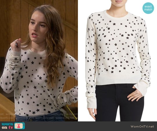 Kate Moss for Equipiment Ryder Star Print Sweater worn by Eve Baxter (Kaitlyn Dever) on Last Man Standing