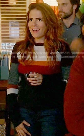 Laurel's colorblock sweater on How to Get Away with Murder