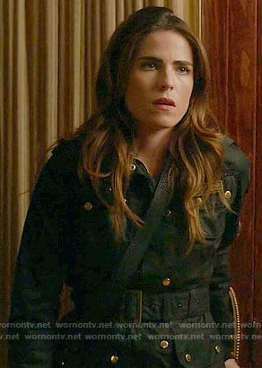 Laurel's navy jacket with gold buttons on How to Get Away with Murder