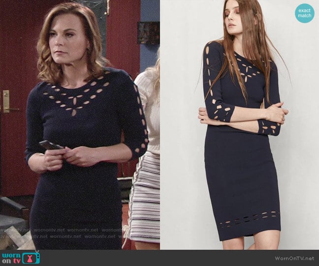 Maje Rainbow Cutout Dress worn by Phyllis Newman (Gina Tognoni) on The Young and the Restless