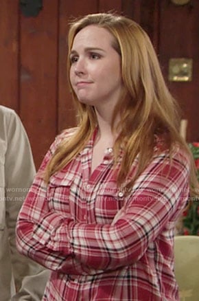 Mariah’s red plaid shirt on The Young and the Restless