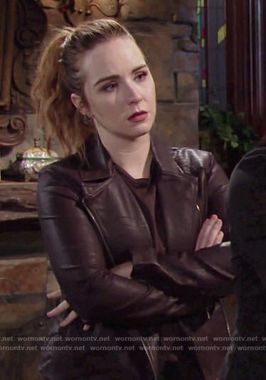 Mariah’s purple leather jacket on The Young and the Restless