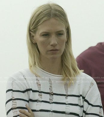 Melissa’s striped distressed sweater on Last Man on Earth