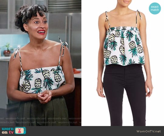 Milly Pineapple Tank Top worn by Rainbow Johnson (Tracee Ellis Ross) on Black-ish