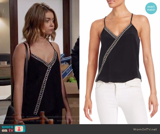 MLV Scarlett Embellished Silk Wrap Top worn by Haley Dunphy (Sarah Hyland) on Modern Family