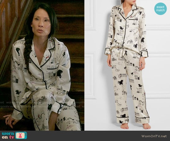 Olivia von Halle Lila Astrid Pajamas worn by Joan Watson (Lucy Liu) on Elementary