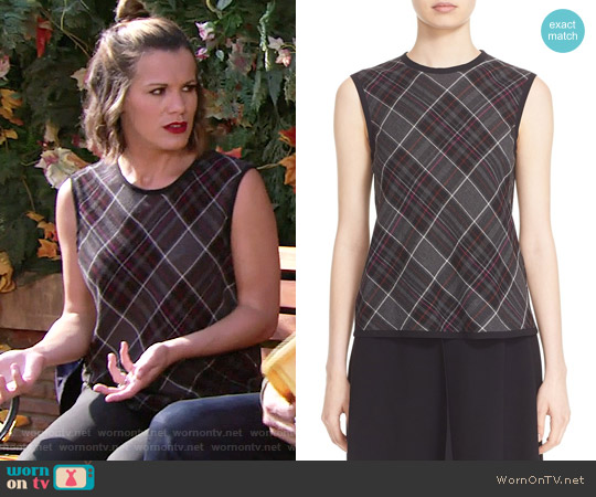 Public School Sleeveless Plaid Top worn by Chelsea Lawson (Melissa Claire Egan) on The Young and the Restless
