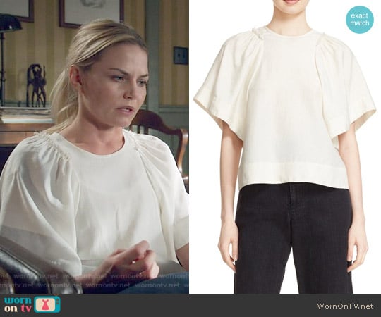 Rachel Comey 'Ravine' Bell Sleeve Silk & Linen Top worn by Emma Swan (Jennifer Morrison) on Once Upon A Time