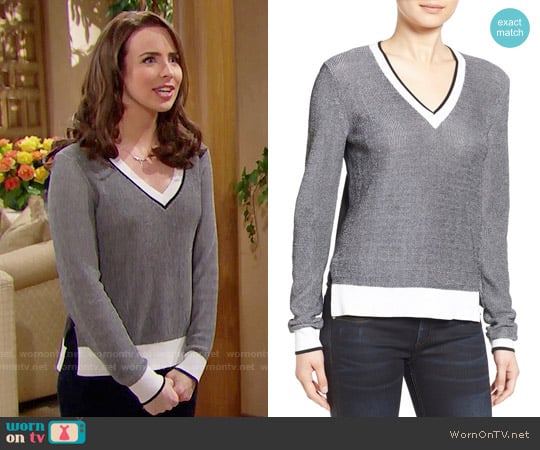 WornOnTV: Ivy’s grey v-neck sweater with white trim on The Bold and the ...