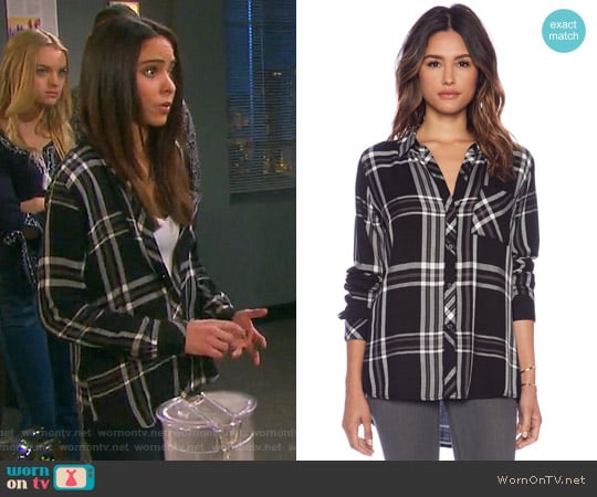 Rails Hunter Shirt in Black / White / Gray worn by Ciara Brady (Victoria Konefal) on Days of our Lives