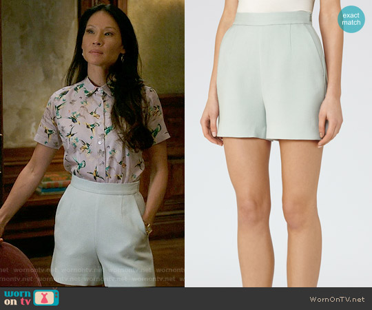 Reiss Greece Textured Tailored Shorts worn by Joan Watson (Lucy Liu) on Elementary