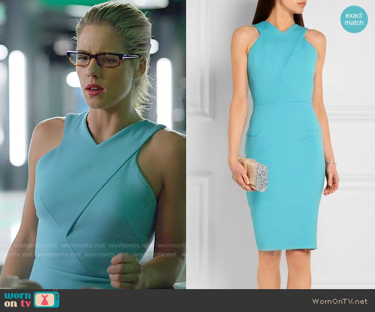 Roland Mouret Wilton Dress worn by Felicity Smoak (Emily Bett Rickards) on Arrow