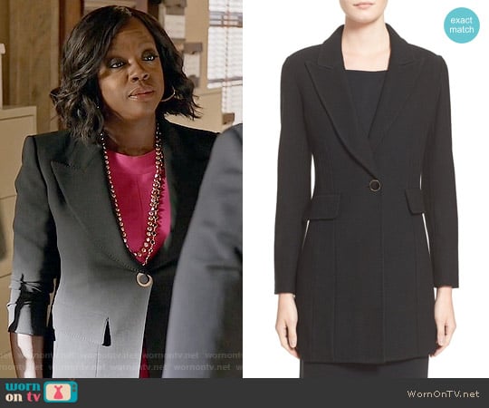 St John Collection Nouveau Bouclé Knit Topper worn by Annalise Keating (Viola Davis) on How to Get Away with Murder