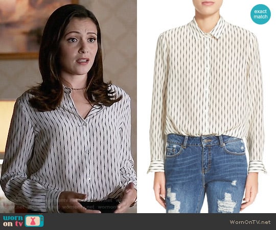 The Kooples 'Fantasy' Silk Shirt worn by Emily Rhodes (Italia Ricci) on Designated Survivor