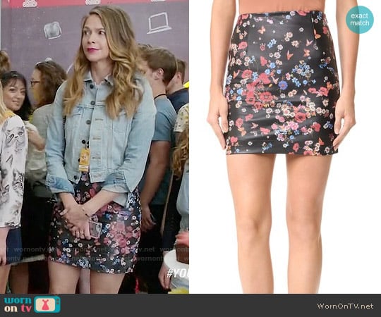 The Kooples Flower Print Leather Skirt worn by Liza Miller (Sutton Foster) on Younger