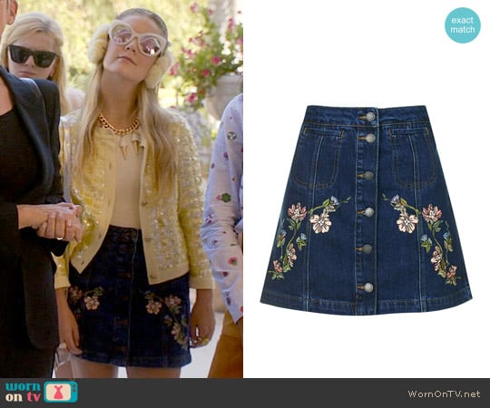 Topshop MOTO Floral Embroidered Skirt worn by Chanel #3 (Billie Lourd) on Scream Queens