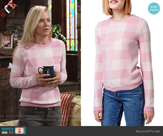 WornOnTV: Sharon’s pink gingham sweater on The Young and the Restless ...