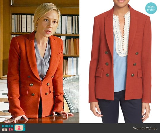 Veronica Beard 'Peninsula' Faux Double Breasted Blazer in Brick worn by Bonnie Winterbottom (Liza Weil) on How to Get Away with Murder