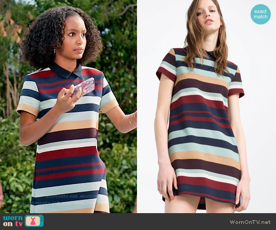 Zara Striped Dress worn by Zoey Johnson (Yara Shahidi) on Black-ish