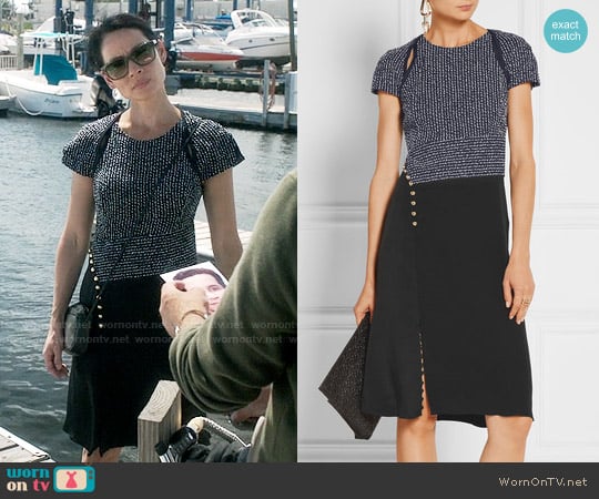 3.1 Phillip Lim Bouclé and silk crepe de chine dress worn by Joan Watson (Lucy Liu) on Elementary