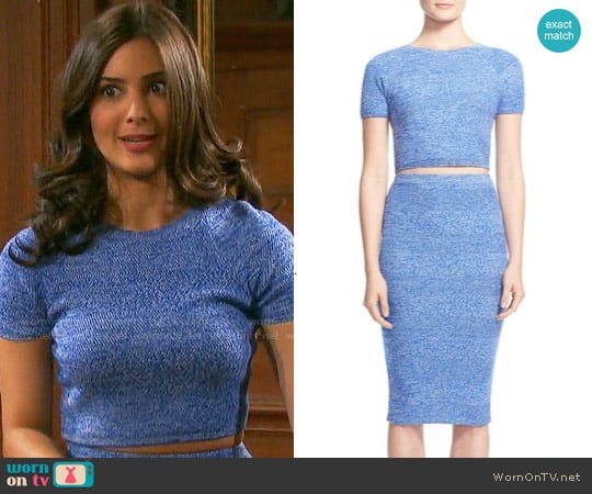 Alice + Olivia Solange Top and Morena Skirt worn by Gabi Hernandez (Camila Banus) on Days of our Lives