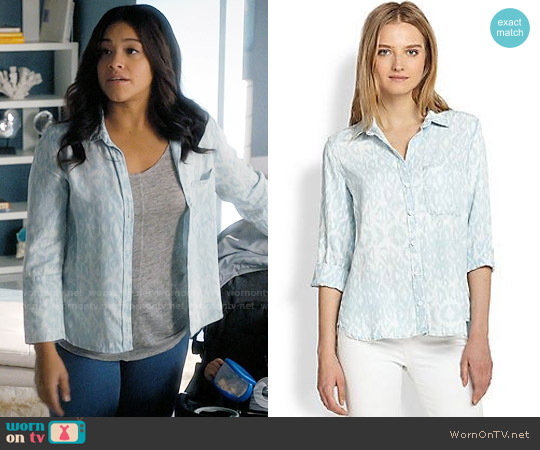 Bella Dahl Ikat Leopard Button-Down Shirt worn by Jane Villanueva (Gina Rodriguez) on Jane the Virgin