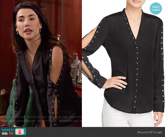 Chelsea and Walker Grommet Top worn by Steffy Forrester (Jacqueline MacInnes Wood) on The Bold and the Beautiful