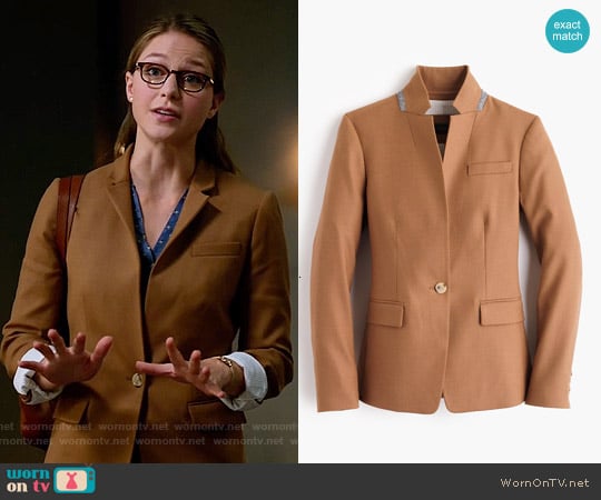 J. Crew 'Regent' Blazer in Warm Camel worn by Kara Danvers (Melissa Benoist) on Supergirl