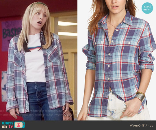 Ralph Lauren Denim & Supply Plaid Utility Shirt in Plaid Multi worn by Eleanor Shellstrop (Kristen Bell) on The Good Place