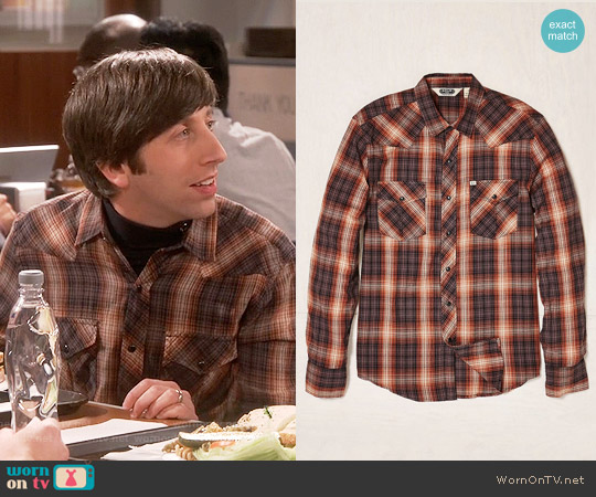 Salt Valley Shadow Plaid Western Button-down Shirt worn by Howard Wolowitz (Simon Helberg) on The Big Bang Theory