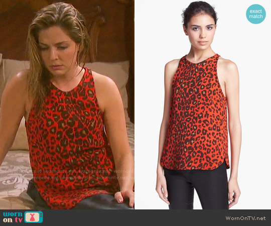 ALC Anise Leopard Print Top worn by Theresa Donovan (Jen Lilley) on Days of our Lives