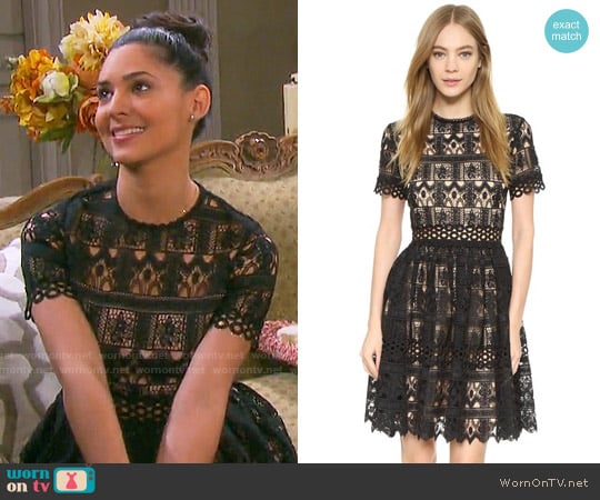 WornOnTV: Gabi’s black lace short sleeved dress on Days of our Lives ...