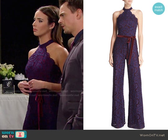 Alexis Rene Lace Jumpsuit worn by Ivy Forrester (Ashleigh Brewer) on The Bold and the Beautiful