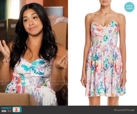 Amanda Uprichard Mai Tai Dress in Waterfall Floral worn by Jane Villanueva (Gina Rodriguez) on Jane the Virgin