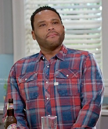 Andre’s blue and red plaid shirt on Black-ish