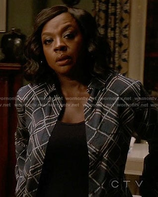 Annalise’s blue dotted pattern shirt on How to Get Away with Murder