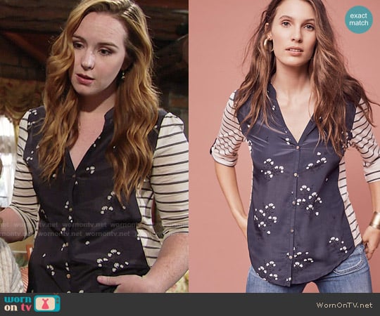 Anthropologie Sailboat Stargazing Blouse worn by Mariah Copeland (Camryn Grimes) on The Young and the Restless