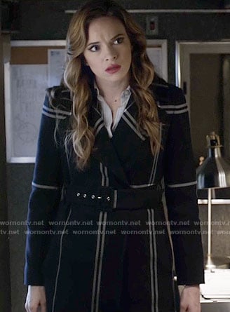 Caitlin’s black plaid coat on The Flash